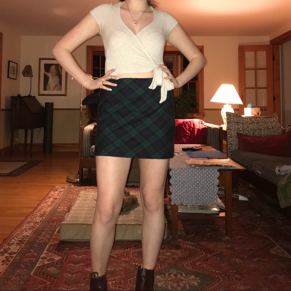 100% Italian Wool Plaid mini skirt J.Crew